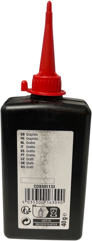 Grafietpoedersmeermiddel, grafietpoeder, deurgrafiet slot-smeermiddel, olievrij grafiet smeermiddel voor sluitcilinders, schuifdeuren, stijve scharnieren en vaste sloten, 50 ml