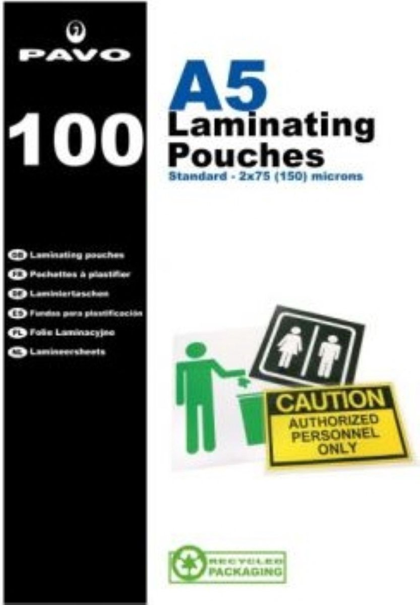 PAVO - A5 Lamineersheets - 2 x 75 microns - 25 stuk