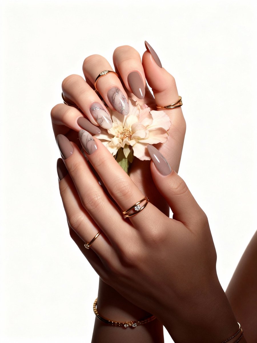 MISSI - Nagels - Nagelstickers - UV-vrije Gel Wraps - Nail Art - Zonder Droogtijd - 22 stickers - Cloudstone