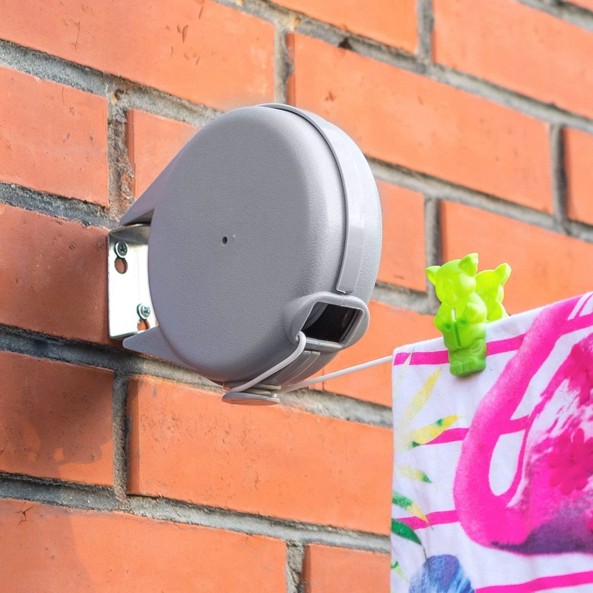 Intrekbare waslijn buiten 12 meter - Roestvrij staal en kunststof, Heavy Duty, Perfect voor buiten drogen
