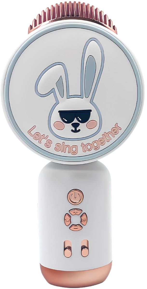 Fivesquare Kids Bunny Karaoke Microphone – Kinder Karaoke Microfoon met Bunny Design,Witte,Bluetooth 5.1, 5W Speaker & LED Licht