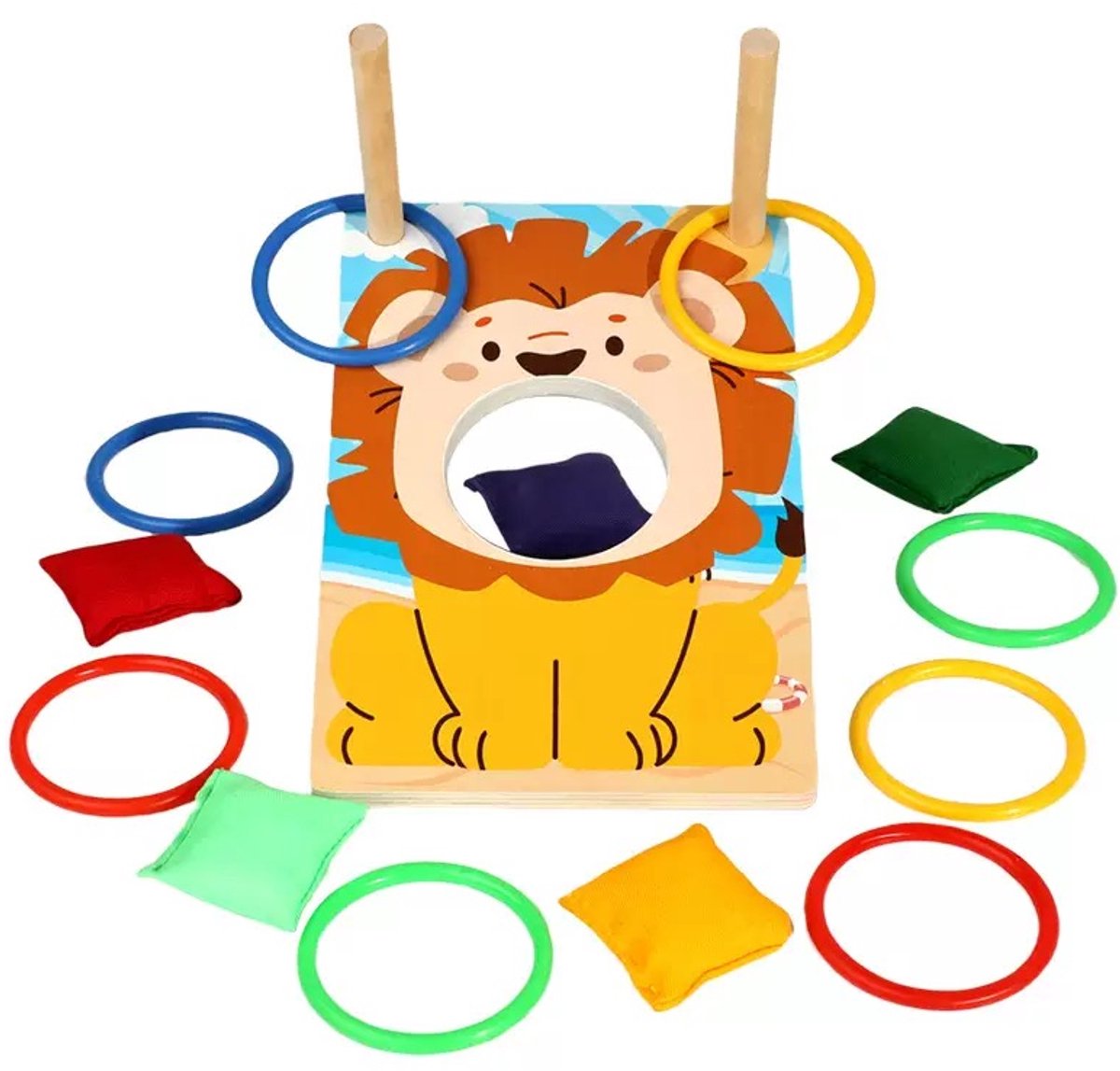 Bloemetje & Bear Montessori Pittenzak en Ringwerpenset – Educatief Speelgoed voor Kinderen