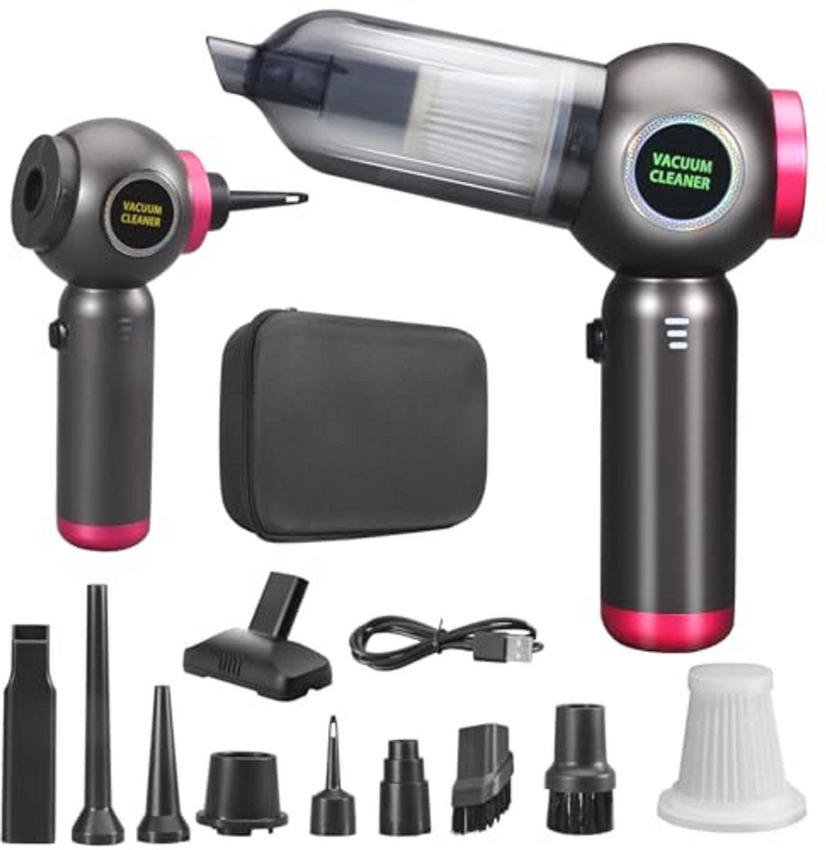Handstofzuiger 22000 Pa - Draadloos, USB-oplaadbaar, Draagbaar en Lichtgewicht voor Kantoor, Huis, Keuken en Dierenharen