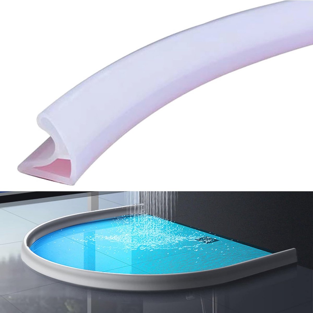 Flexibele douchedeurdrempel voor waterdicht maken - Afdichtingsstrip voor badkamer en keuken