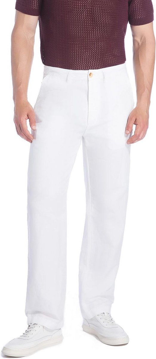 Lichte Lange Reizen Chino Broeken voor Mannen - Loose Fit Zomerbroeken met Verborgen Zak