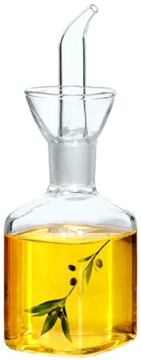 Gigicial Sesamolie kruidenfles - kleine vierkante buis - borosilicaat glazen fles - morsbestendig en lekvrij + anti-druppel tuit - 1 stuk - transparant