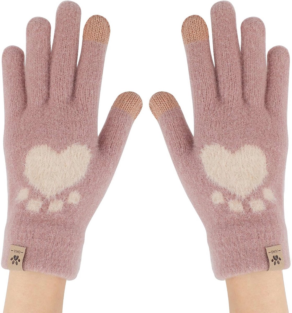 Vingerloze Dameshandschoenen met Kat Poot Design - Warme Thermische Wanten voor Mannen en Vrouwen
