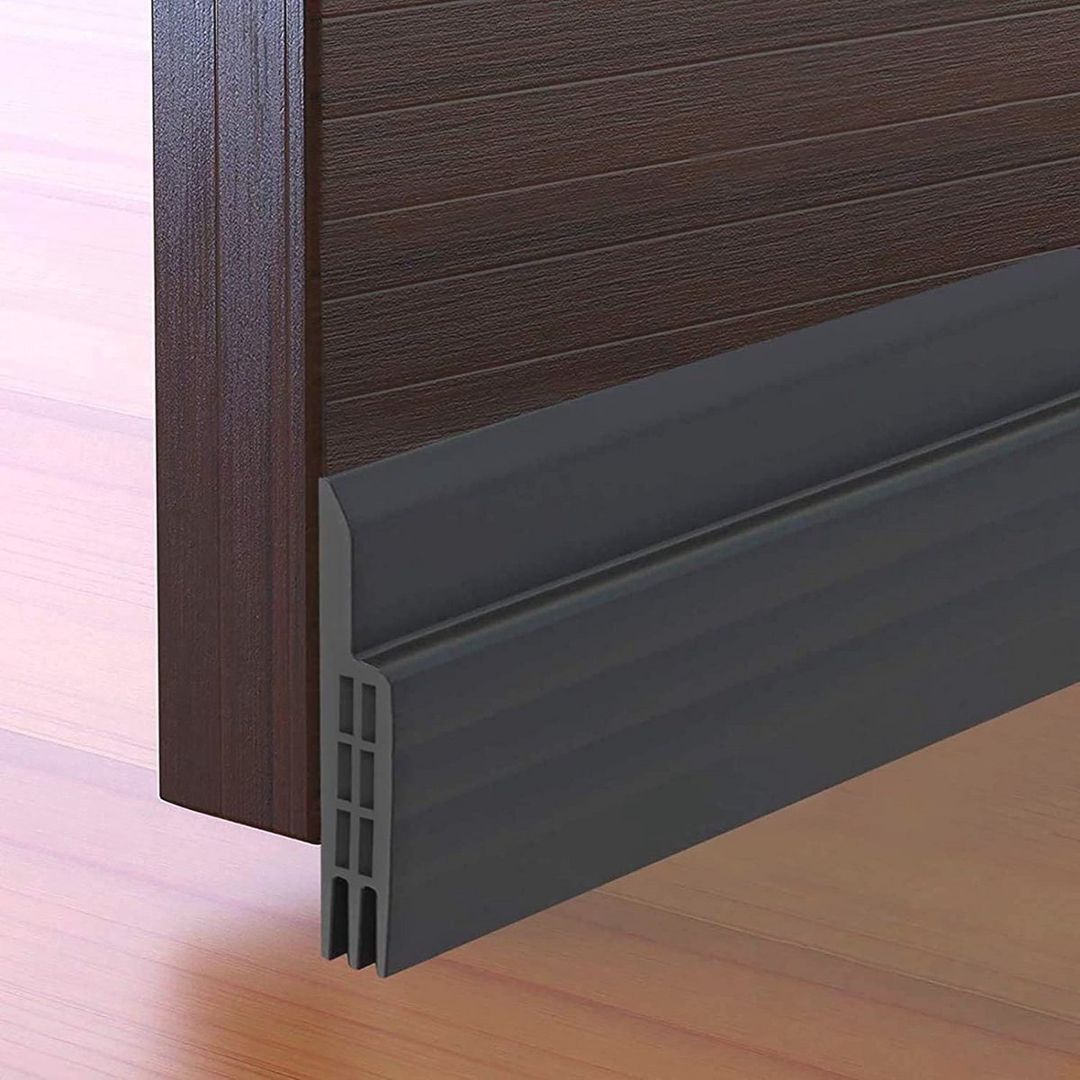 Zelfklevende tochtstrip voor geluiddemping en energiebesparing - Deurbodemafdichtingsstrip tegen insecten (zwart, 5 cm x 99 cm)