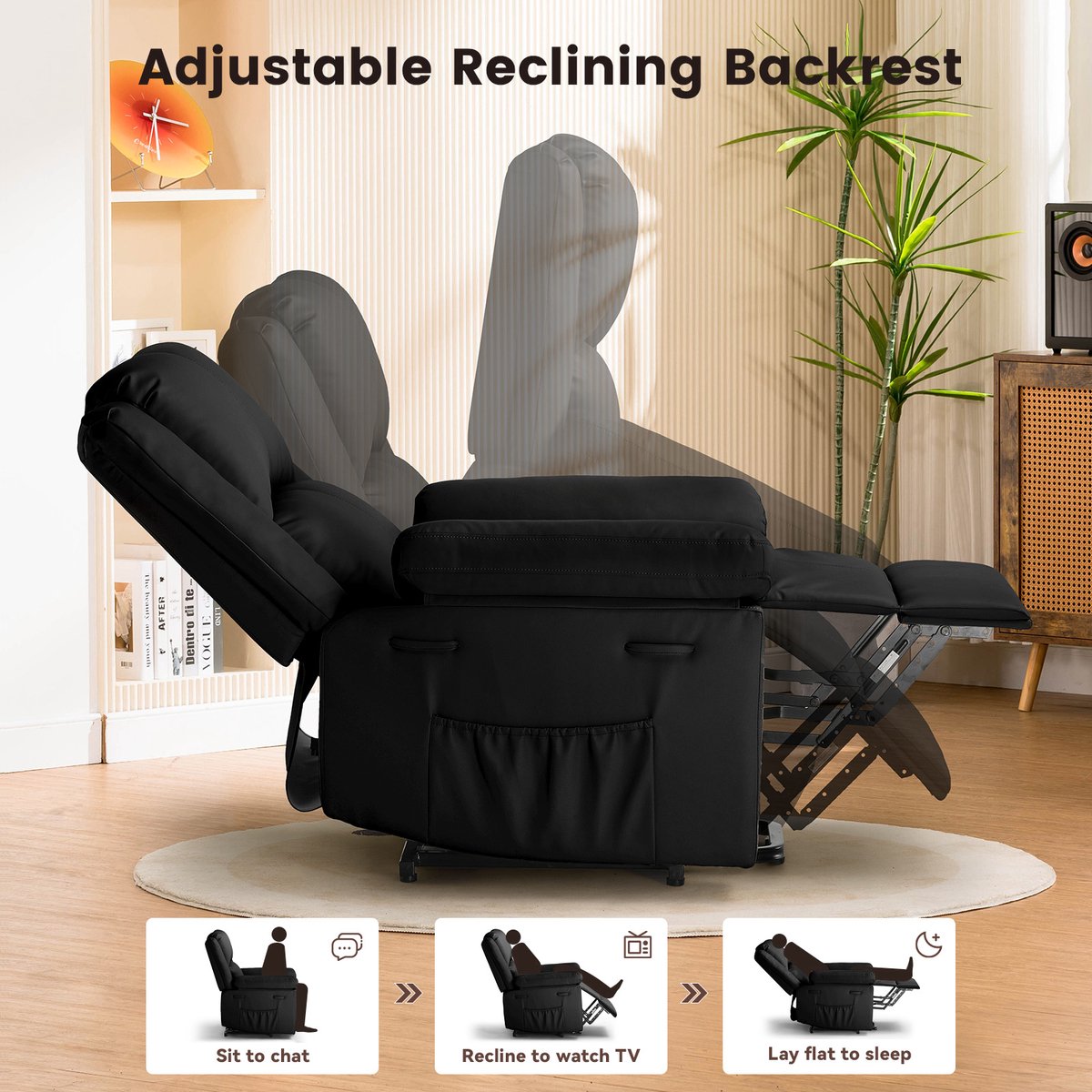 Elektrische Relaxstoel met Massagefunctie en Verstelbare - afbeelding 3