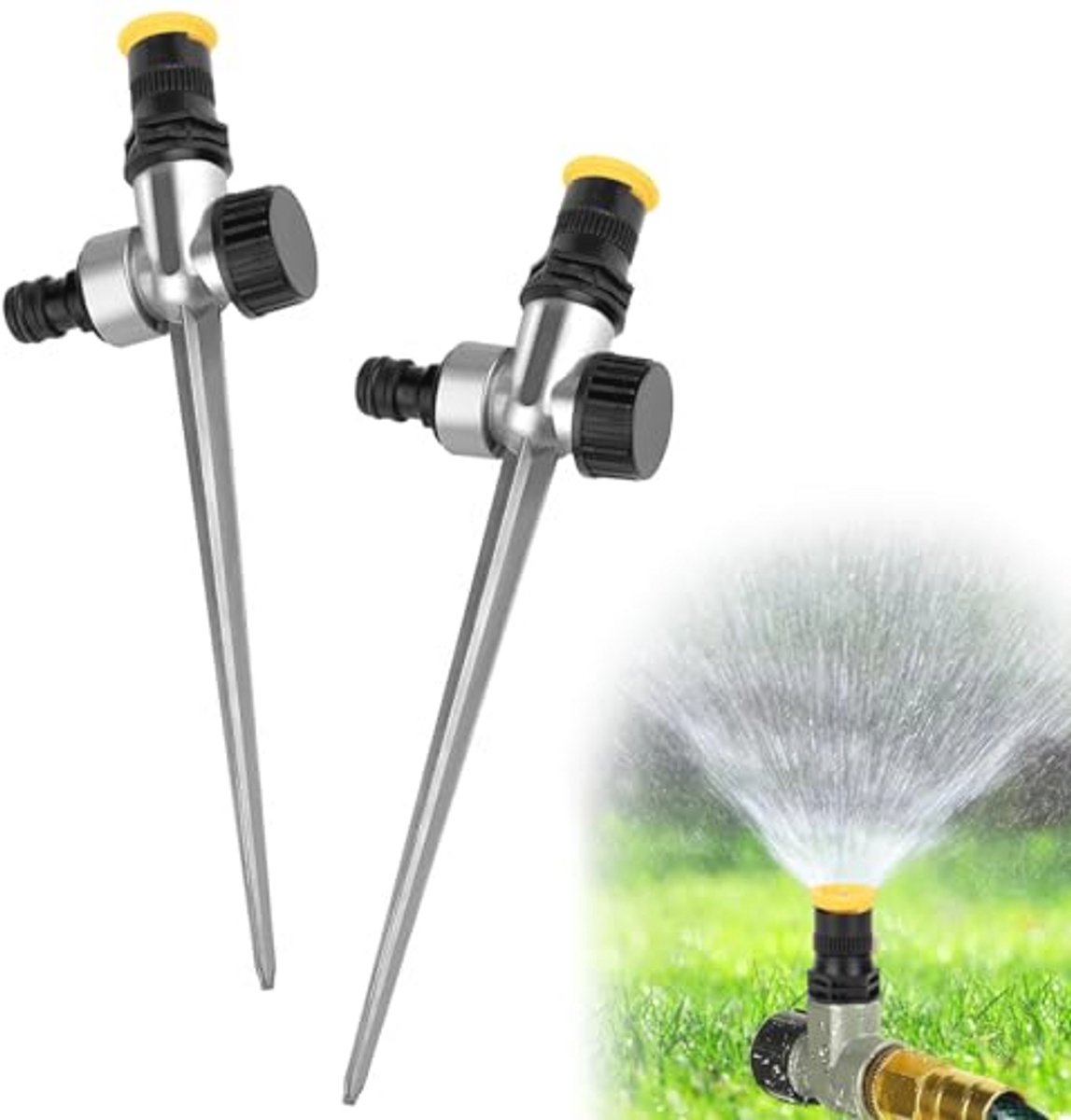 2-Delige Tuinsproeisysteem met 360° Rotatie en Verstelbare Sproeier voor Efficiënte Bewatering