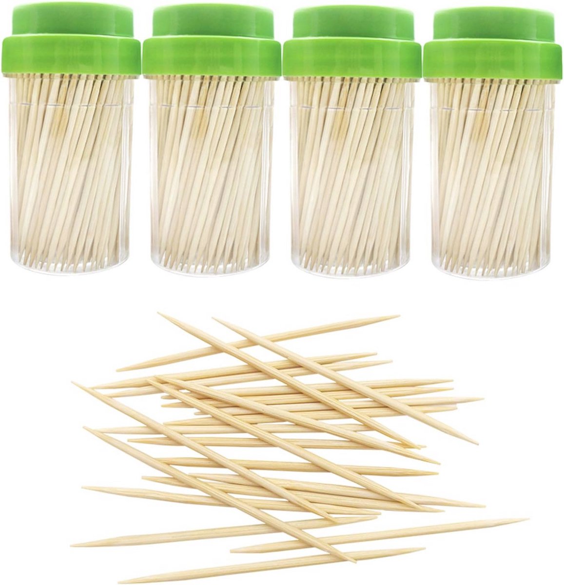 Bamboe Houten Tandenstokers 1000 Stuks - Stevige Ronde Tandenstoker Houder voor Voedsel, Cocktails en DIY Projecten