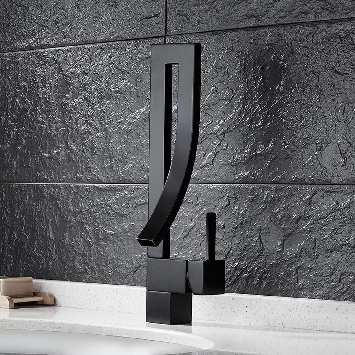 Hudor Fonteinkraan Zwart Messing - Alphée Collectie Koudwaterkraan - Toiletkraan Strak Design - Hoge kwaliteit Gerecycled Messing