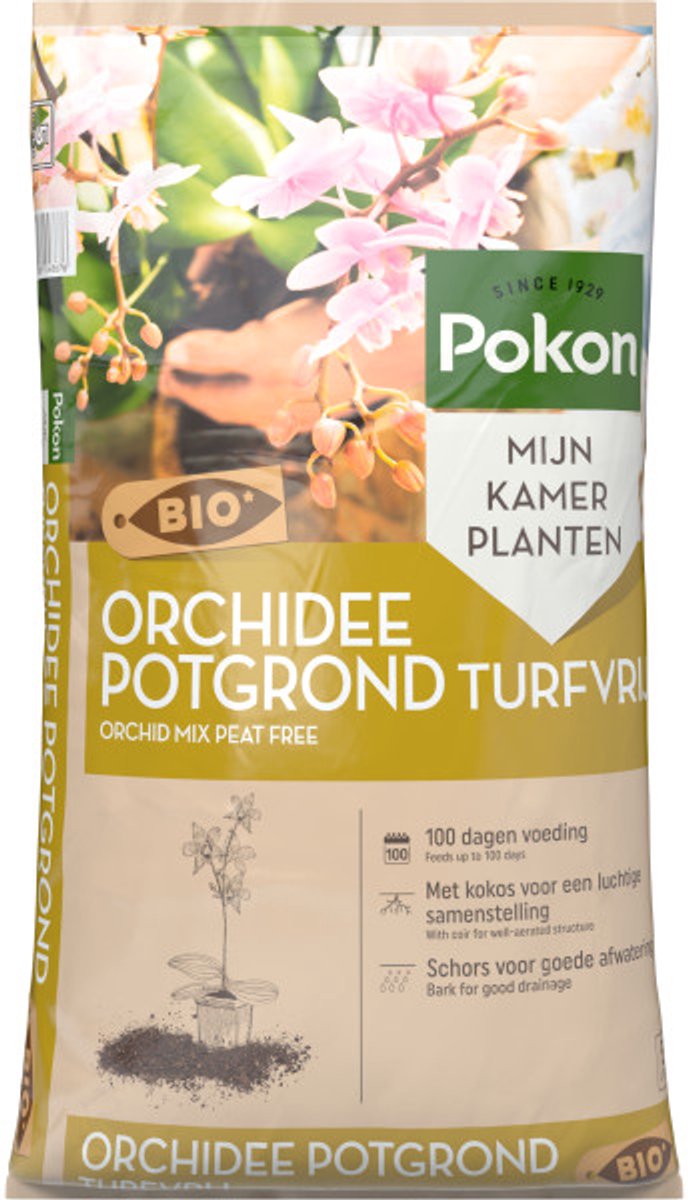 Pokon Bio Orchidee Potgrond - 5l - Turfvrije potgrond (Orchidee) - 100 dagen voeding