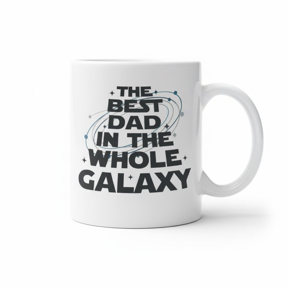 De Beste Vader van de Hele Galaxie Witte Mok 330ml – Leuk Ruimtethema Vaderdag Cadeau