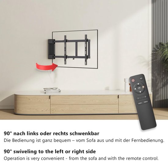 MY WALL HP29L motorisiert schwenkbar für 32-60 Zoll TV Wandhalterung, schwarz