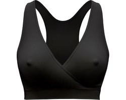Medela Keep Cool Sleep bh - Naadloze slaapbh - Zwangerschapsbh - Voedingsbh met 2 ademende zones - Soft Touchmateriaal - Zwart - Maat L