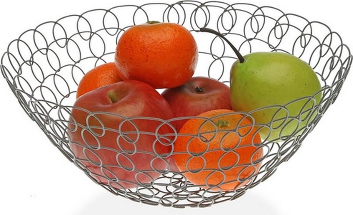 Doodadeals® Groentenmand & Fruitschaal – Metaal Grijs – Ø 28 cm – Modern Design