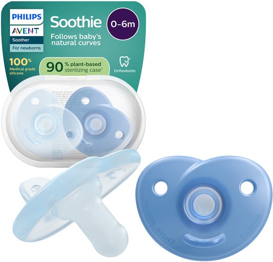 Philips Avent Soothie Hart - 0-6 Mnd - 2 Stuks - Plant-based - Blauw van Merkloos — afbeelding 4