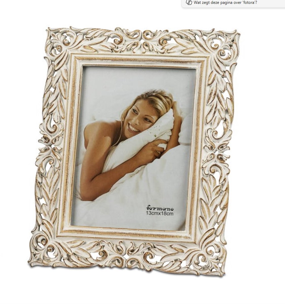 Fotolijst - Fotomaat:13x18 - Goud - Wit - Polyresin.