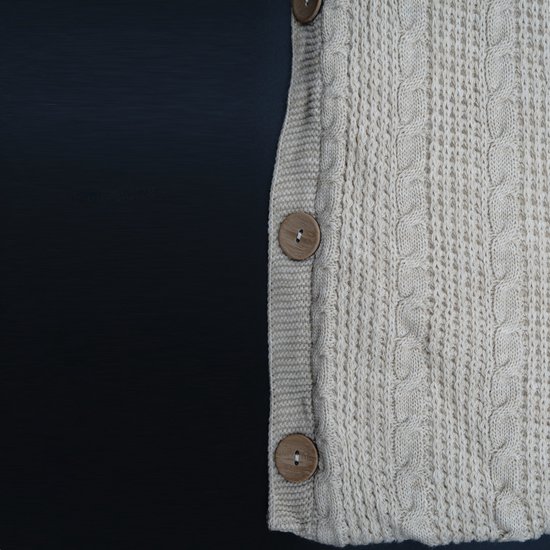Caramini Gebreide Baby Slaapzak & Voetenzak - Wikkeldeken met Fleece Voering - Voor Buggy, Kinderwagen en/of Box - Beige — afbeelding 2