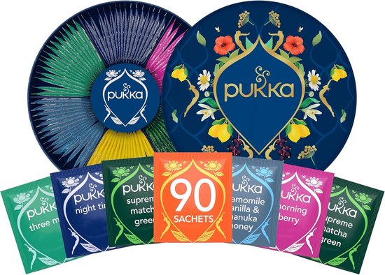 Foto: Pukka tea luxury selection box giftset 90 theezakjes biologische kruidenthee 6 x 15 zakjes giftset theedoos thee geschenkdoos