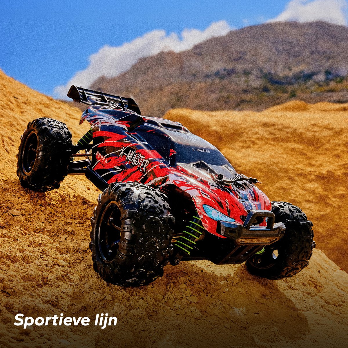 Overmax X-Monster 3.5 RC Auto – 4x4 – 1:18 Schaal – 30 km/h - Bereik 100 m – 2 Accu’s (40 min) – Extra Carrosserie – Offroad – TUV-gecertificeerd — afbeelding 8