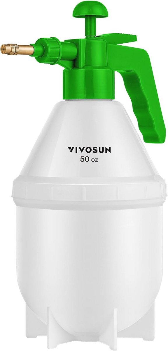 Handbediende tuinpompsproeier 1,5 liter voor gazon en tuin met verstelbaar mondstuk