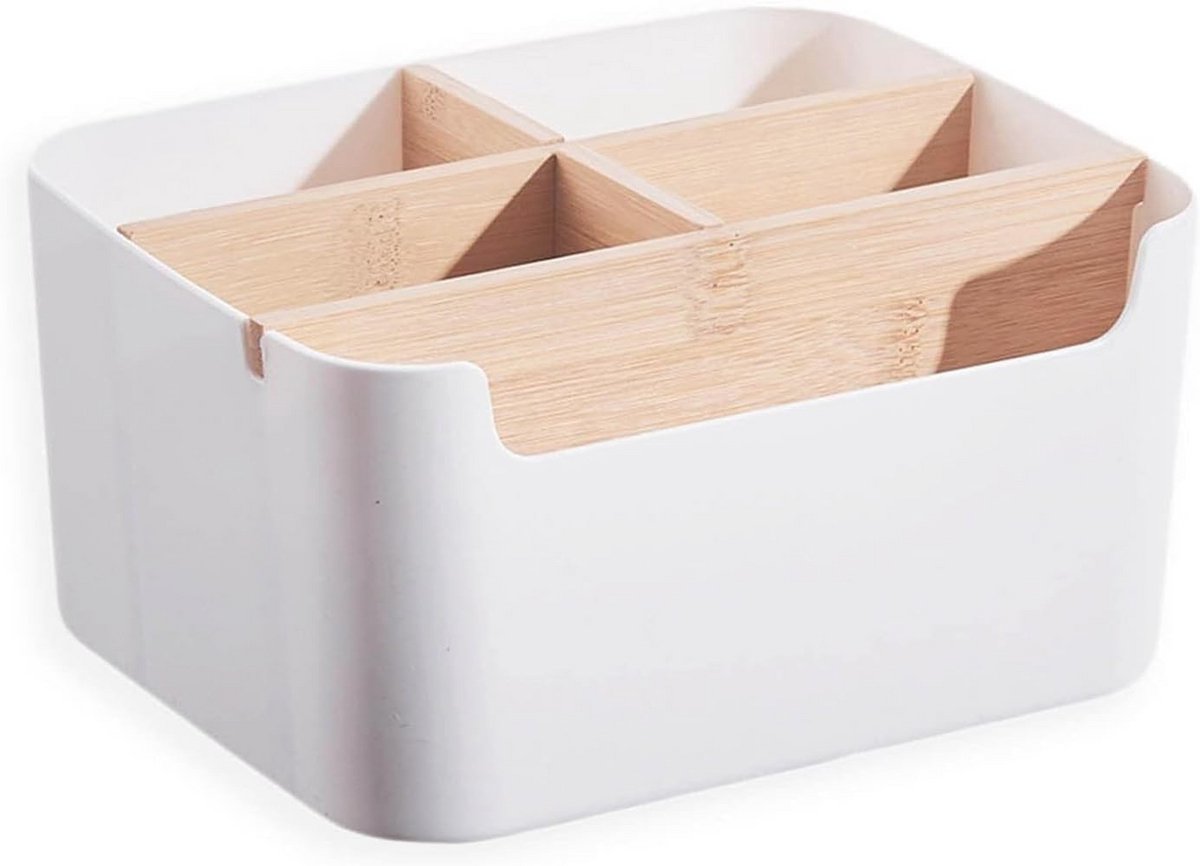 Houten Bureau-organizer met 5 Vakken - Ideaal voor Kantoor en Thuis