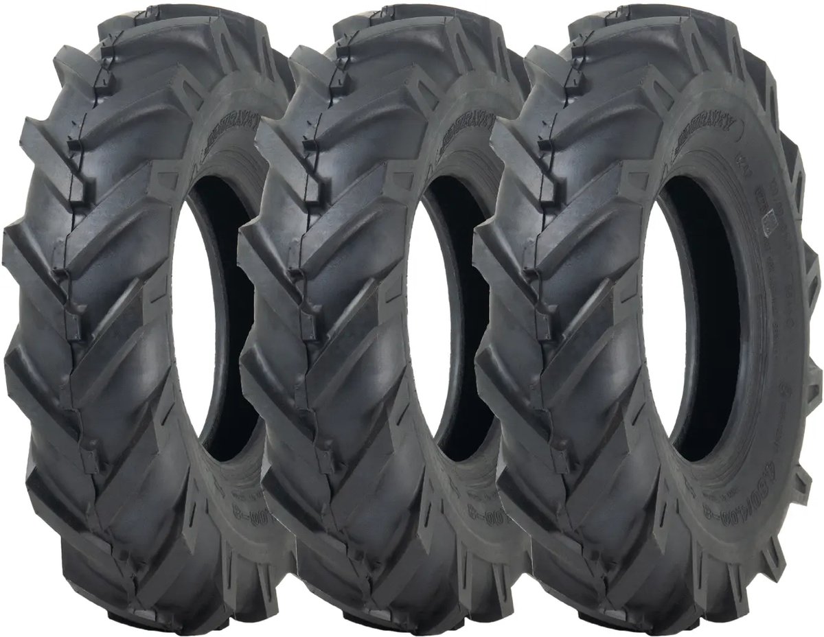 4.80/4.00-8 banden met open midden en noppen voor rotovator Journey H8022 (set van 3)