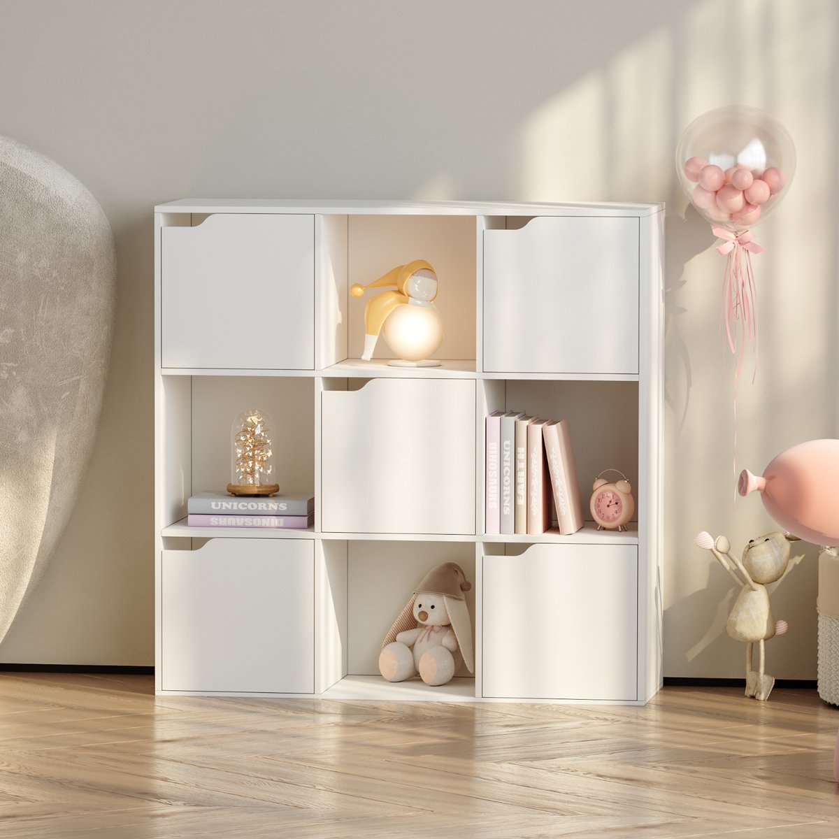 Kinderkast Ljunshund 90x90x30 cm wit [en.casa]