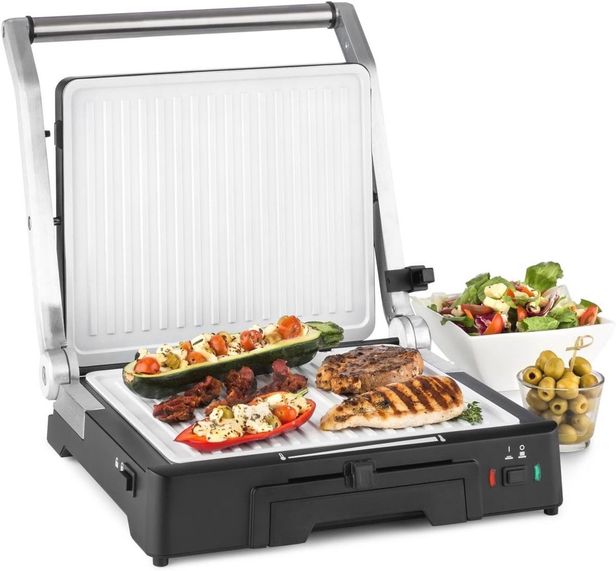 Multifunctionele Contactgrill 3-in-1 - 2000W Tafelgrill en Paninimaker met Hoogwaardige Antiaanbaklaag