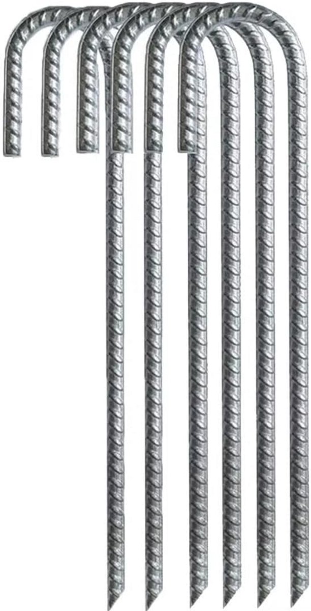 Gartenklammern und U-Heringe – Verzinkter Stahl für Camping, Zelte, Trampolin, Vordächer, Schuppen und Schaukel-Sets – 12", 6 Stück
