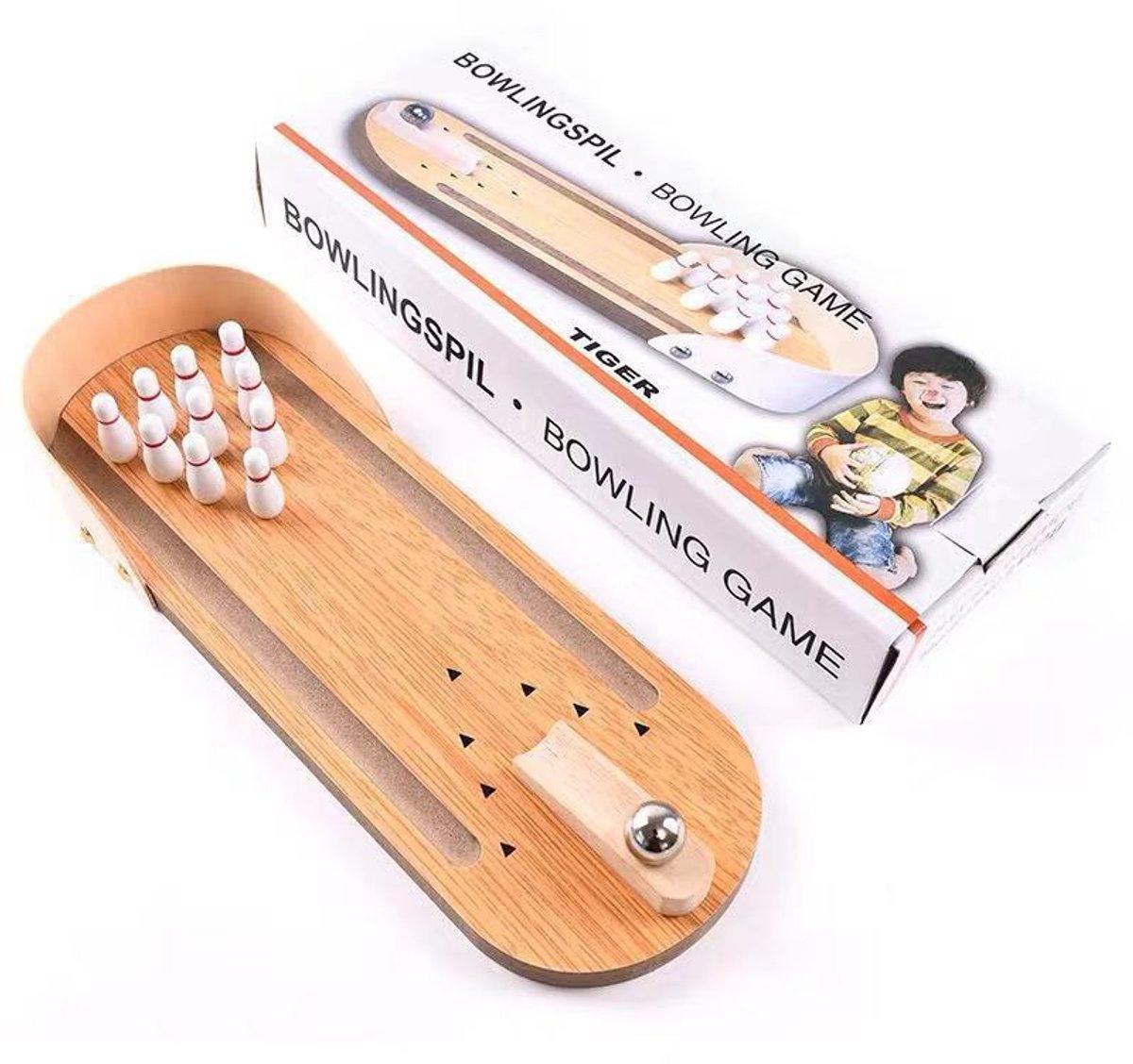 Kinder Mini Bowlingbaan – Compact Bowling Spel met Stalen Bal
