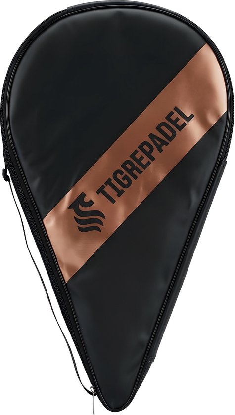 TigrePadel - Padeltas - Padel hoes - Padel tas - Racket Cover - Heren/dames - Geschikt voor 1 padel racket - Zwart/Koper - Waterafstotend - Met draagkoord - Geschikt voor Alle Padel Rackets
