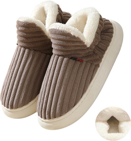 Katoenen schoenen - XXXL - Maat 46-47 - Binnenlengte 27,5 cm - Valt klein - Meet uw voetlengte om uw maat te kiezen - Pantoffels - Warm en comfortabel - Katoenen pantoffels - Antislip voor herfst en winter - Lichtgewicht en ademend