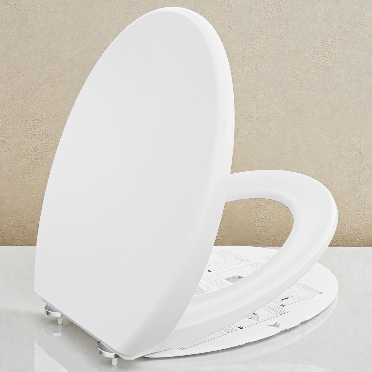 Cecipa Max WC bril O-vorm - Toiletzitting - Duroplast Toiletbril - Softclose - Easy Clean functie - Snel te Verwijderen - Duroplast Wit