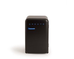 CREATE - Koelkast in retrostijl - Zwart - Handvat Kobaltblauw - FRIDGE RETRO 107L