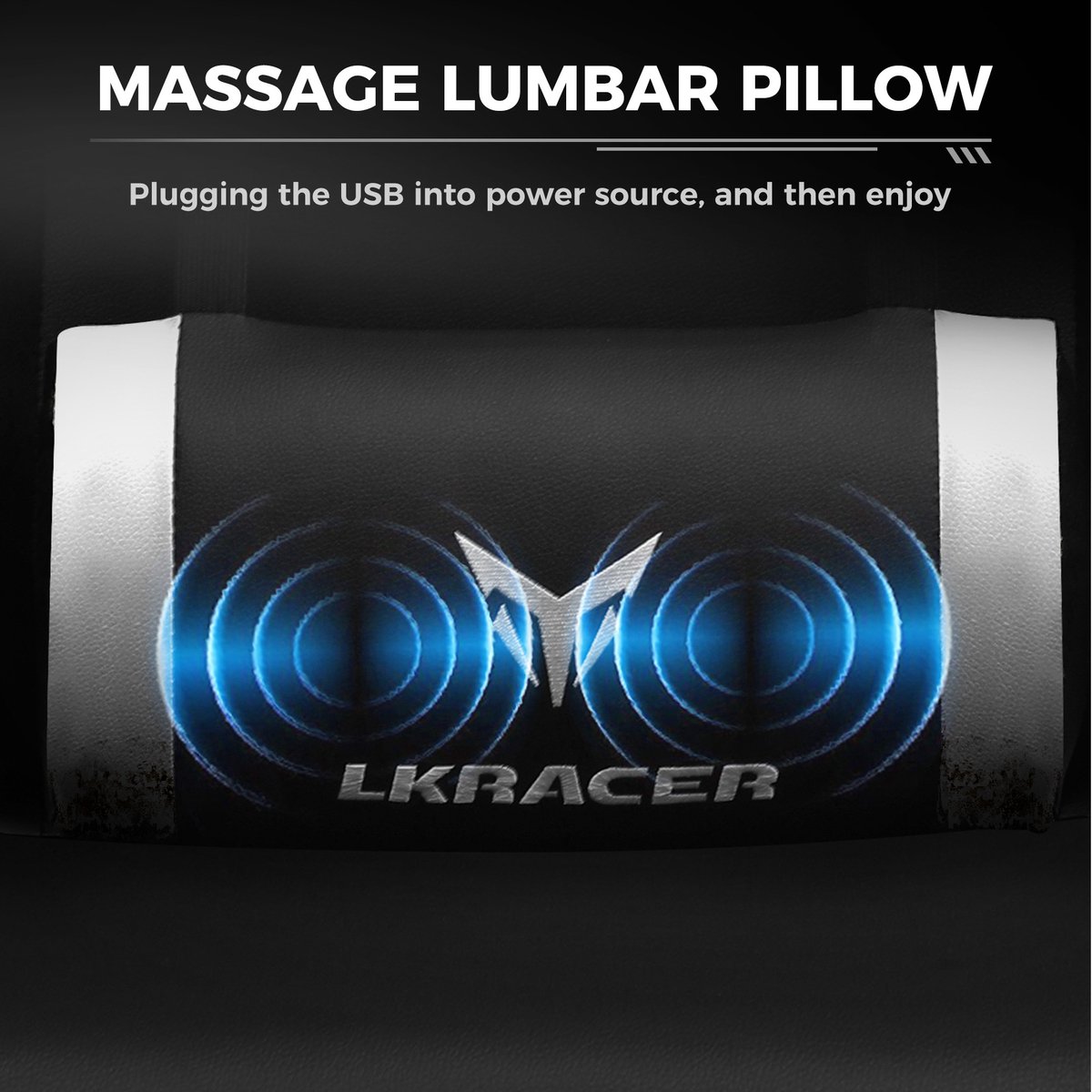 GTPLAYER Gaming Stoel met Hoofdsteun en Lendenkussen - Wit - afbeelding 2