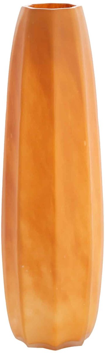 Vaas Bradley - Bruin - Ø17x60cm - Glas - - Bloemenvaas - Woondecoratie - Decoratieve vaas voor woonkamer of slaapkamer - Moederdag - Moederdag cadeautje - Moederdag cadeau voor mama