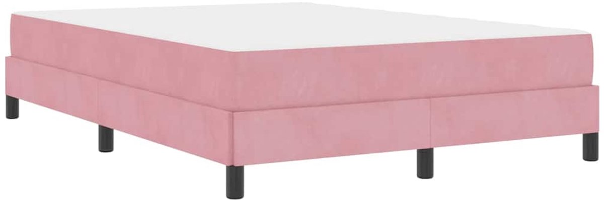 Tweepersoonsbed | Dubbelbed | Volwassenenbed | Boxspringbed met matras met matras Roze 140 x 190 cm Fluweel