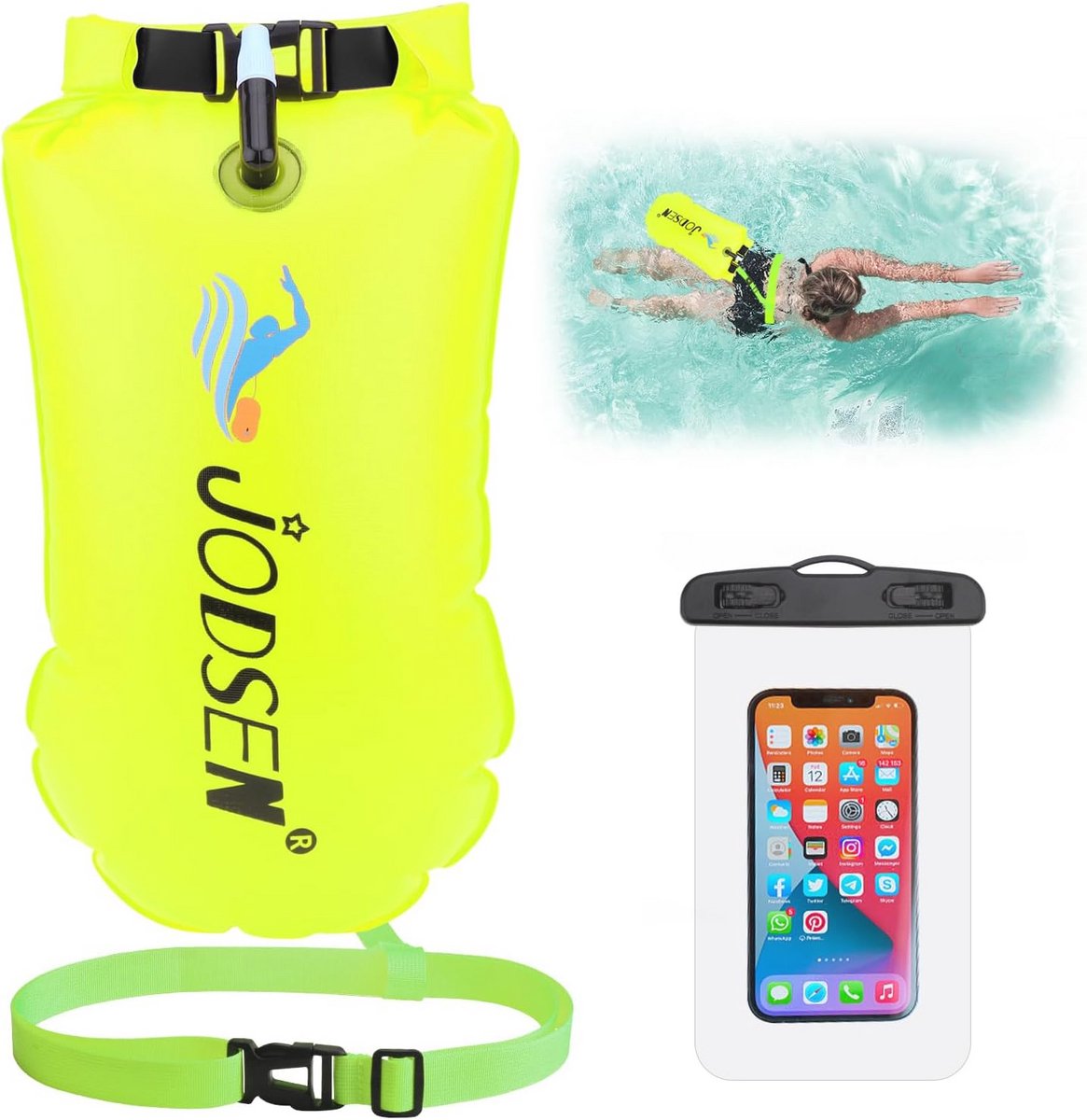 Zwemboei en Waterdichte Telefoonhoes voor Open Water Zwemmen