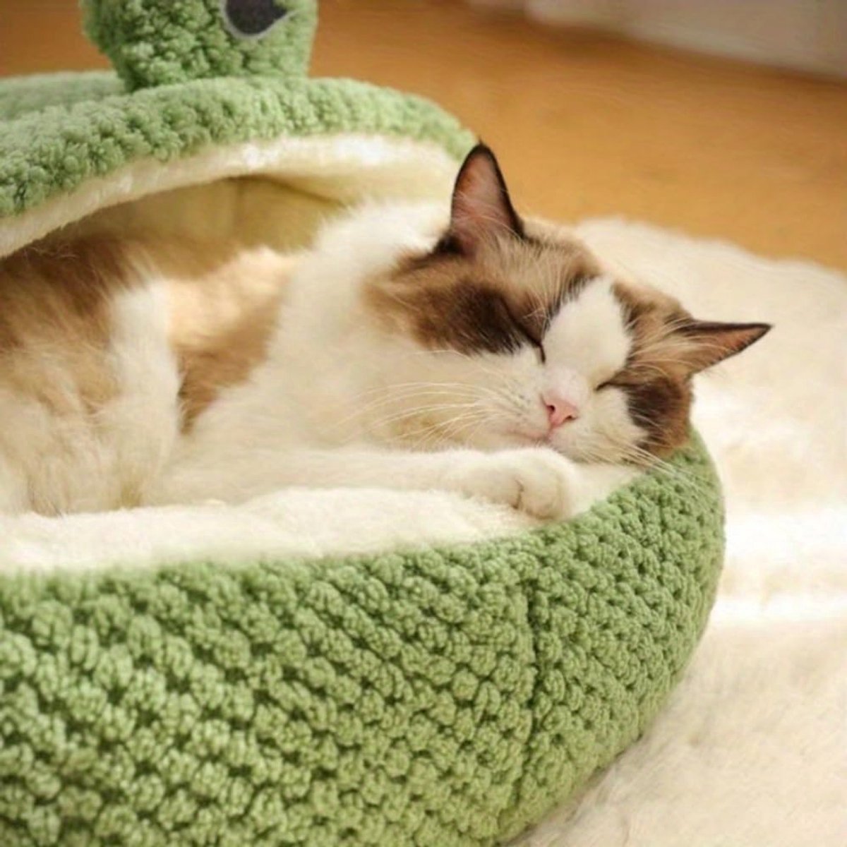 Kattenbed - Huisdierbed - Halfomsloten - Klein - Schattig Kikker Huisdierbed – foto 3