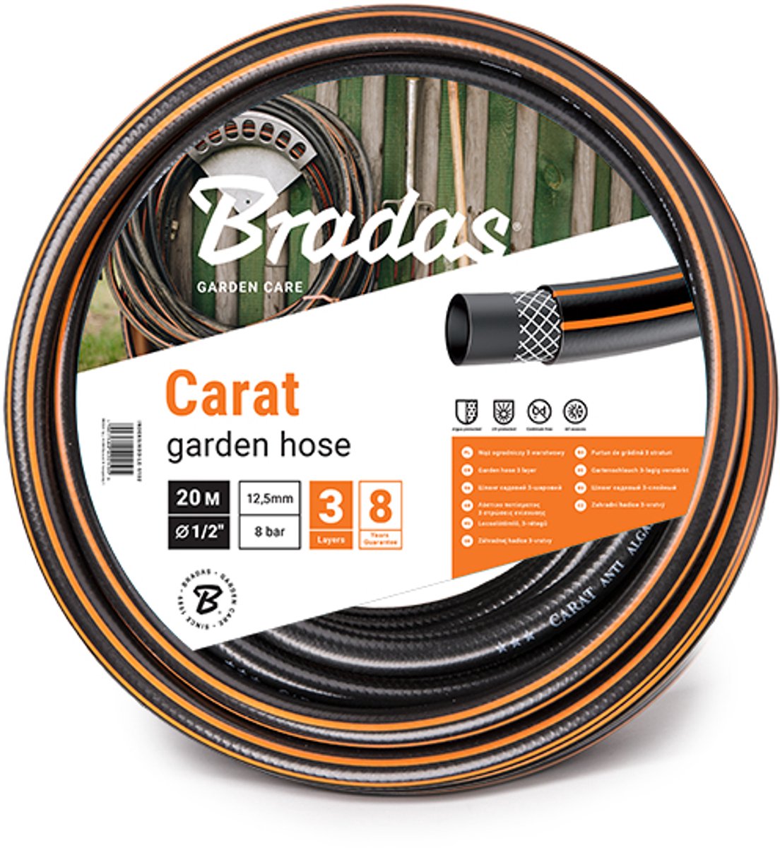 CARAT Tuinslang 5/8" - 30m, 3-laags PVC, UV-bestendig