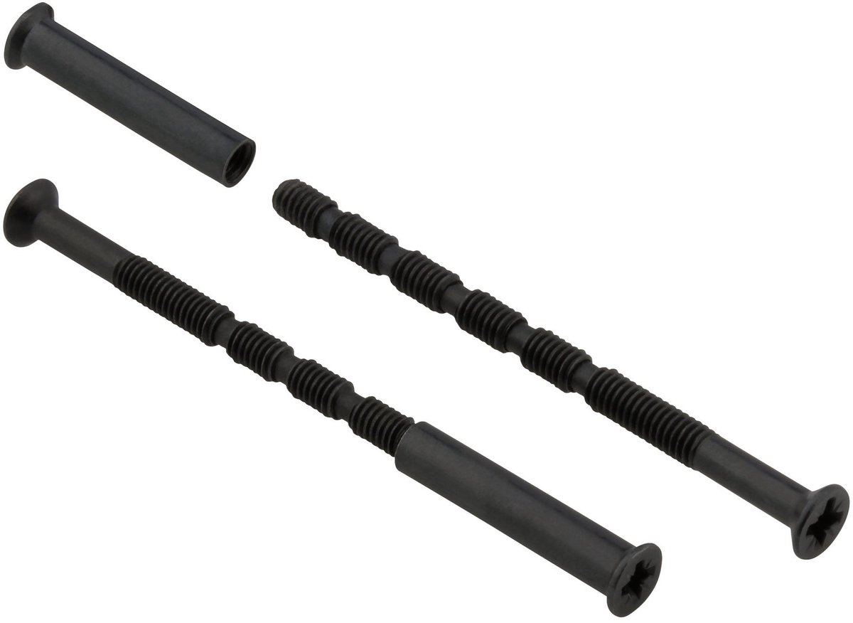 Zwarte patentbout met huls - set à 2 stuks - M4 60mm - mat zwart