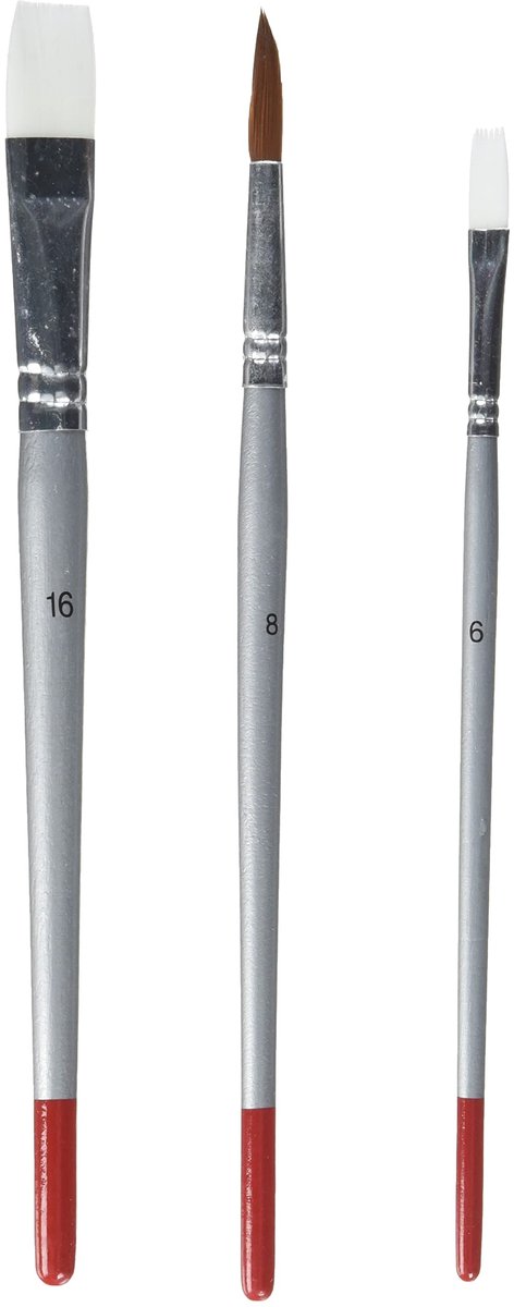 IMPERATORIS® Penselen Acrylverf - Borstelset met Professionele Penselen - Hardhout en Synthetisch Haar - Verf Kwasten - Kwast Set voor Gedetailleerd Schilderen, Nail Art, Schminken, Aquarel, Waterverf, Acryl, Olieverf - 3 stuks