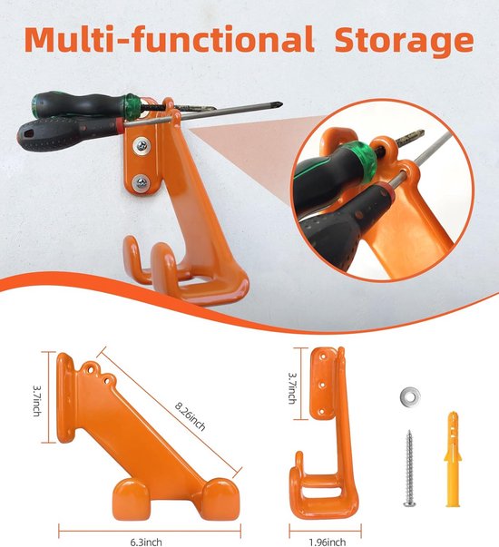 Set van 2 Zware Chainsaw Muursteunen - Ideaal voor Garage Organisatie — afbeelding 4