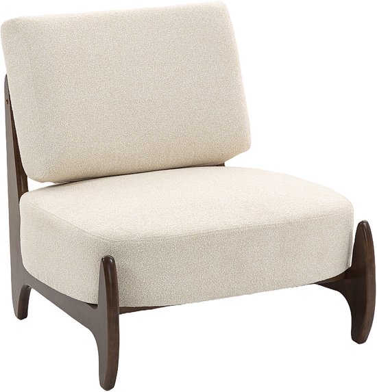 HOMCOM-Accentstoel-Chenille (100% polyester)-72x73,5x81cm-Crème