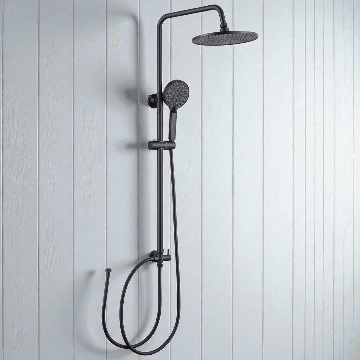 Sofetiy Max Douchesysteem met omstelling voor wandmontage - Regendouche Ø 25 cm - Handdouche met 4 Functions - Waterbesparend - Zwart