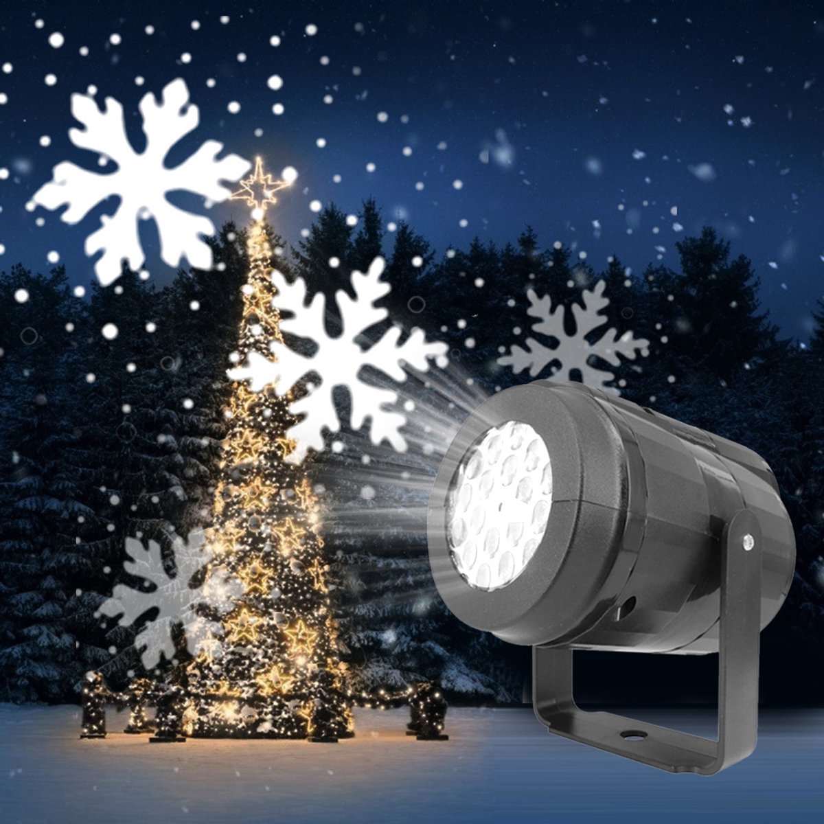 Daity LED-kerstsneeuwvlokverlichting - witte Blizzard roterende projector - Geschikt voor huizen - Kerstmis - bruiloften en feesten