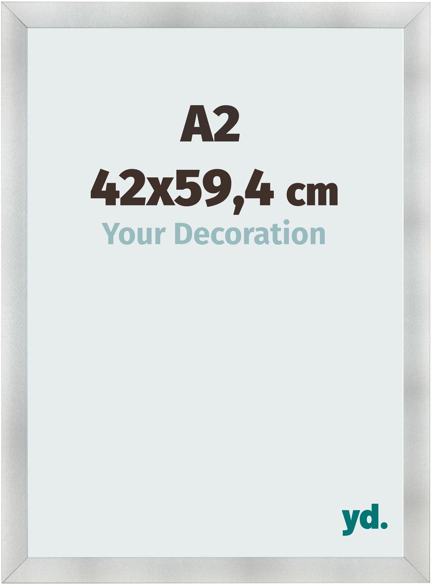 yd. Your Decoration - Fotolijst A2 42x59,4 cm - MDF - Aluminium Geborsteld - Pisa
